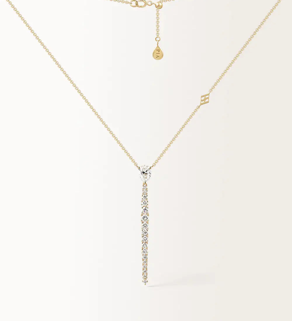 Collier Alba1.43 carats en Or Jaune et diamant de synthèse