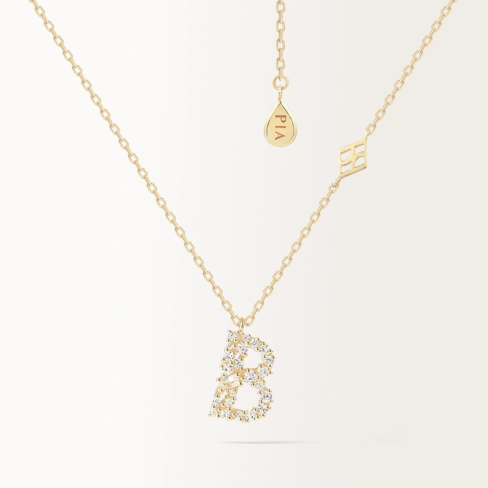 Collier Initiale B en or jaune