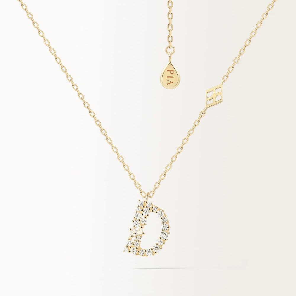 Collier Initiale D en or jaune