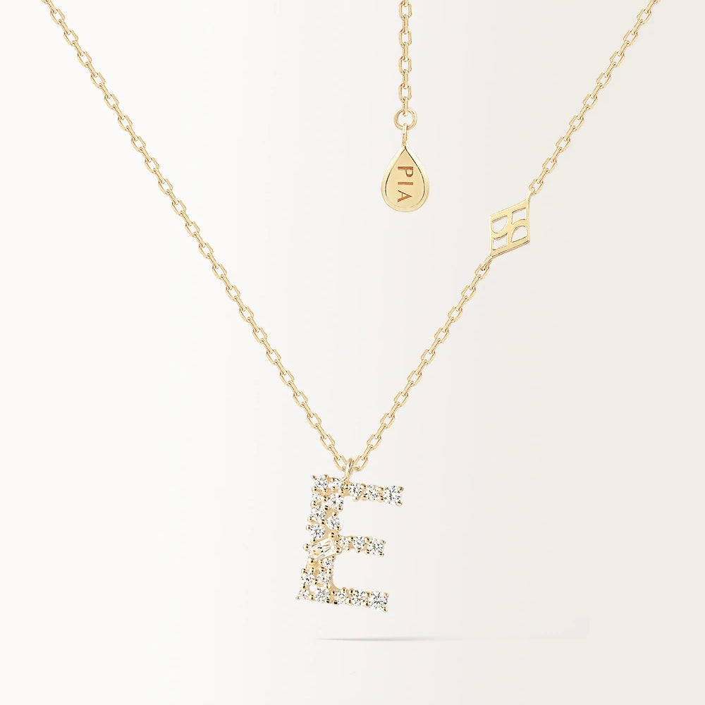 Collier Initiale E en or jaune