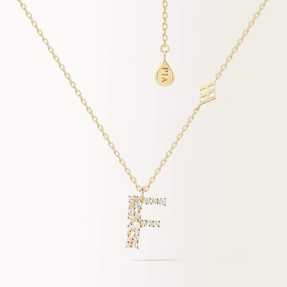 Collier Initiale F en or jaune