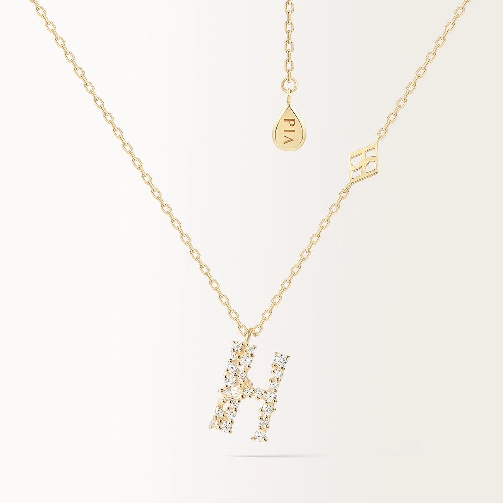 Collier Initiale H en or jaune