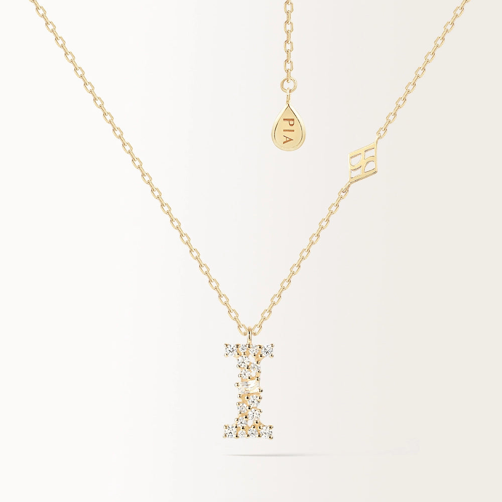 Collier Initiale I en or jaune
