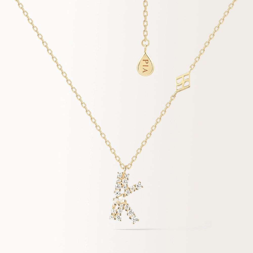 Collier Initiale K en or jaune