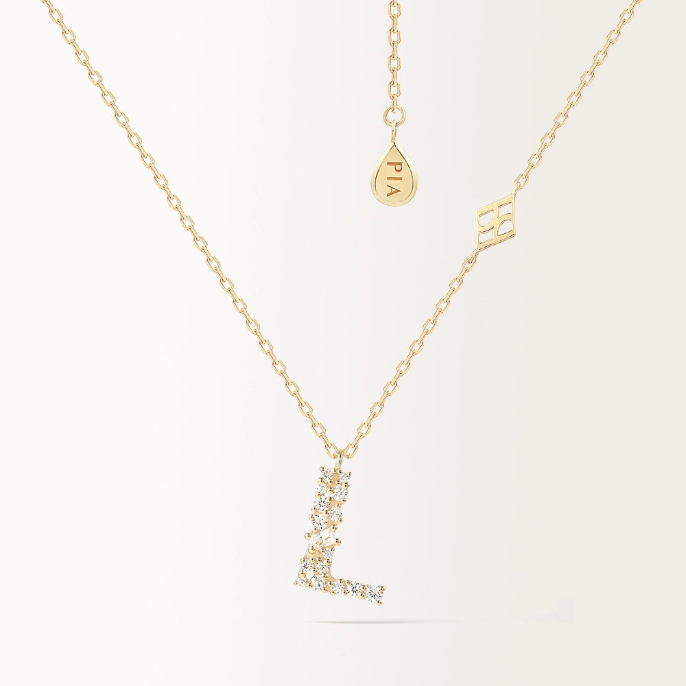 Collier Initiale L en or jaune