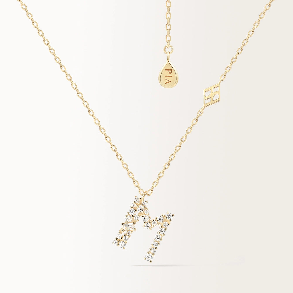 Collier Initiale M en or jaune