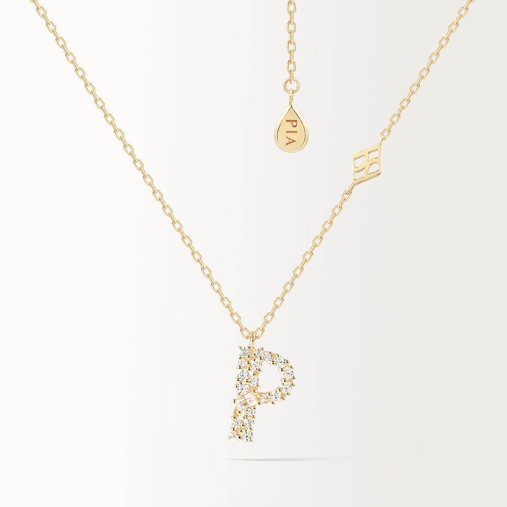 Collier Initiale P en or jaune