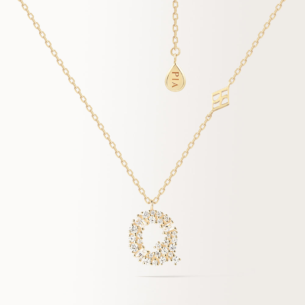 Collier Initiale Q en or jaune
