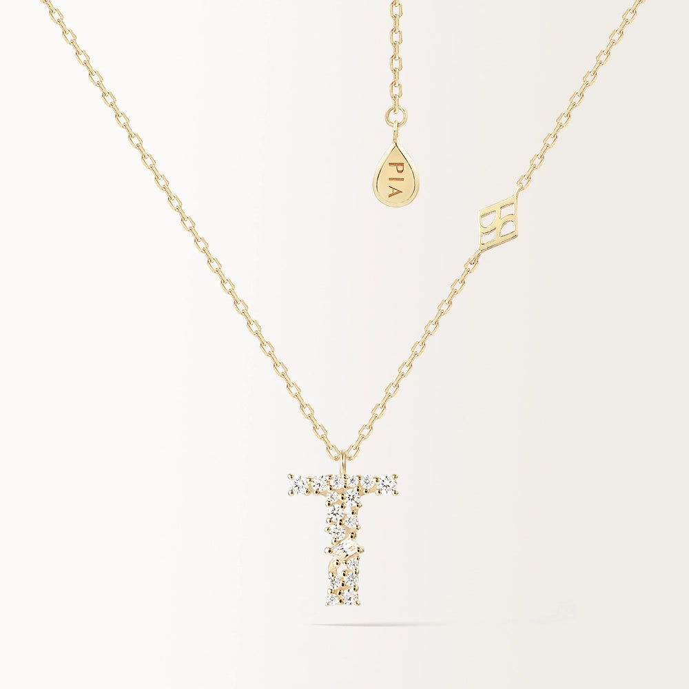 Collier Initiale T en or jaune