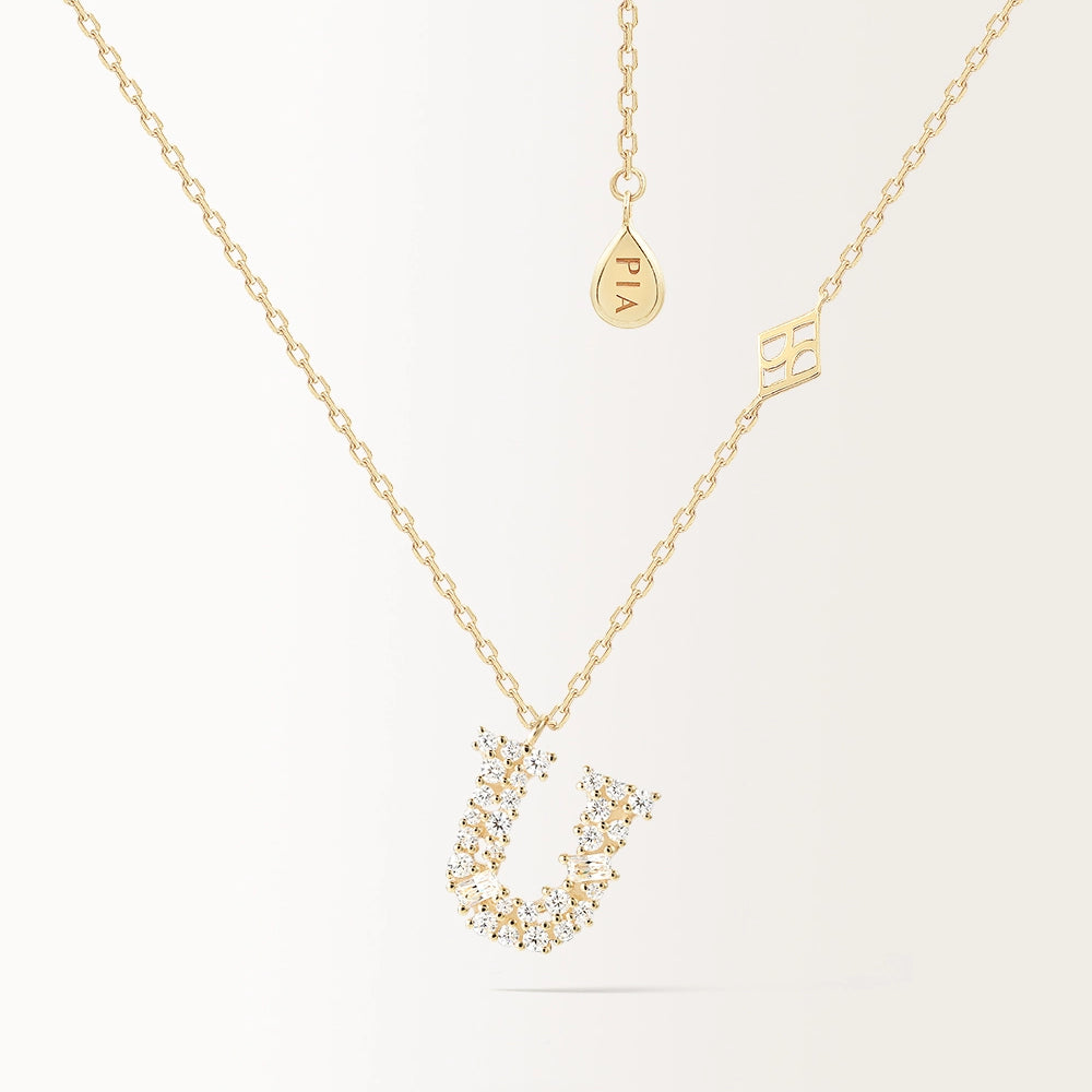 Collier Initiale U en or jaune