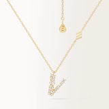 Collier Initiale V en or jaune