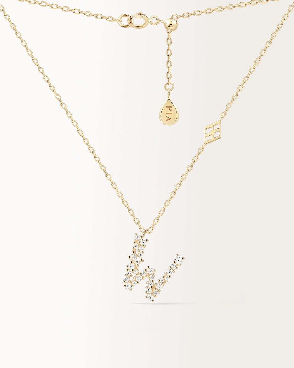 Collier Initiale W en or jaune