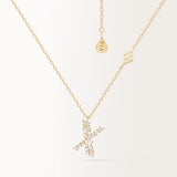 Collier Initiale X en or jaune