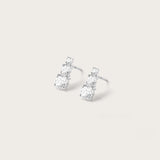 Boucles d'Oreilles Trois en or blanc