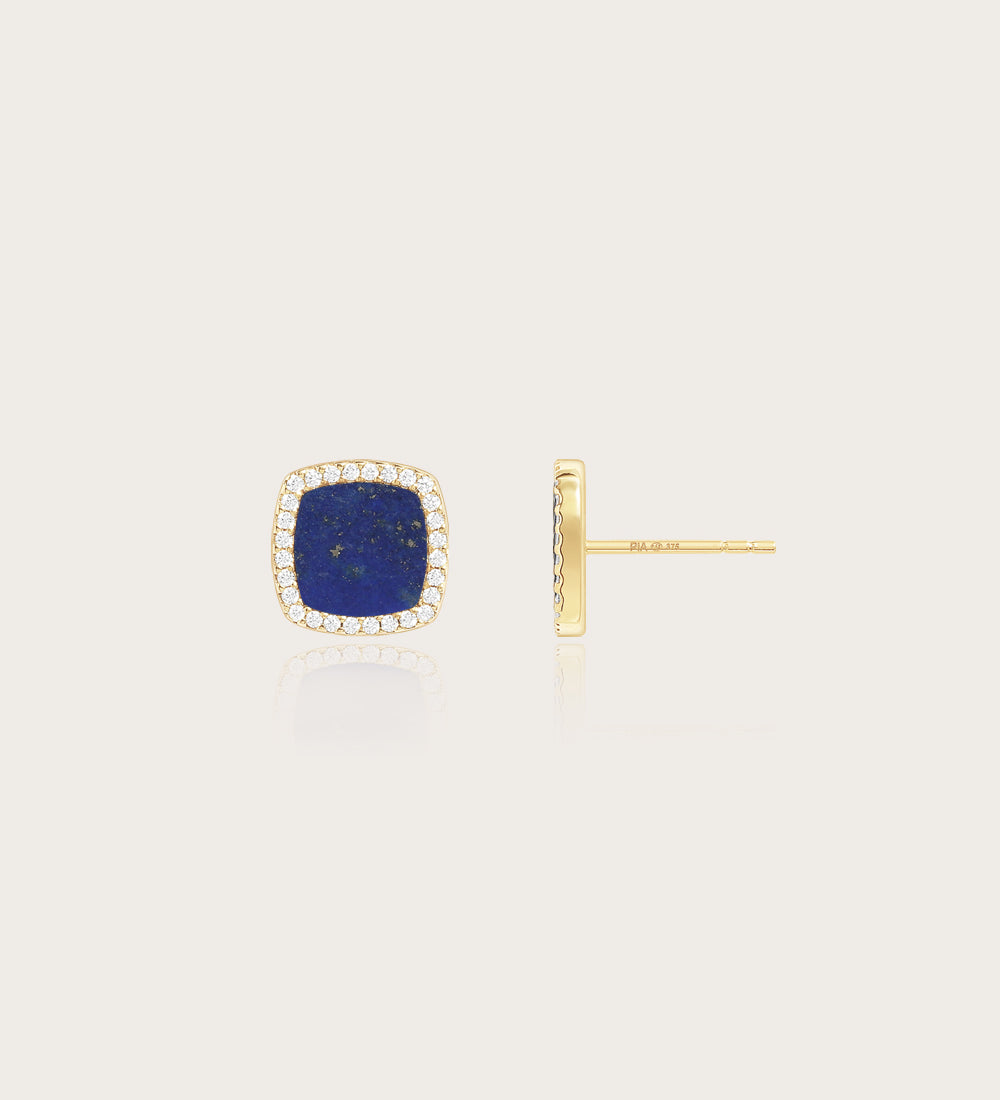 Boucles d'oreilles Charlie Lapis en or jaune 