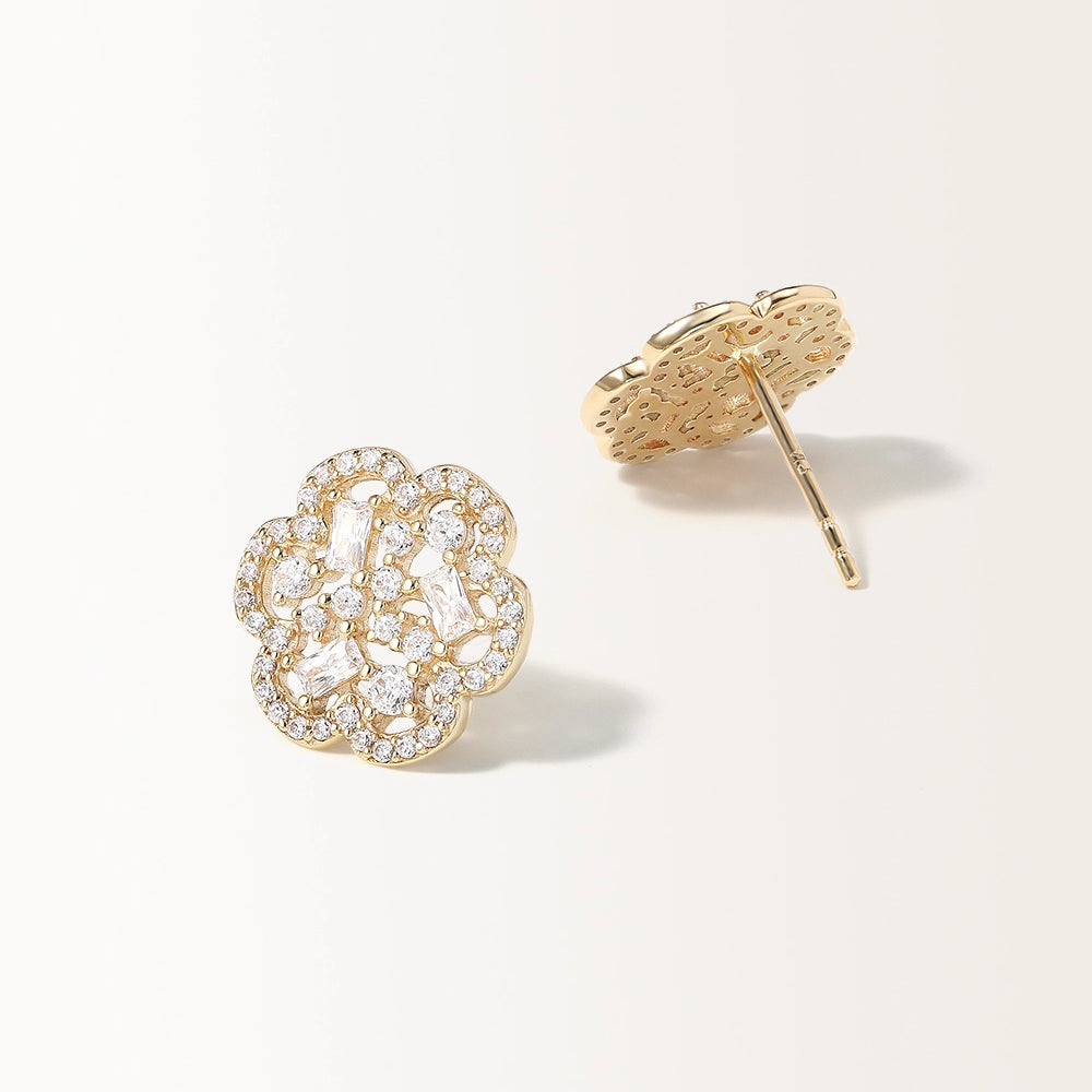 Boucles d'oreilles Flora en or jaune 
