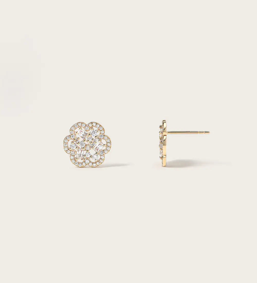 Boucles d'oreilles Flora en or jaune 