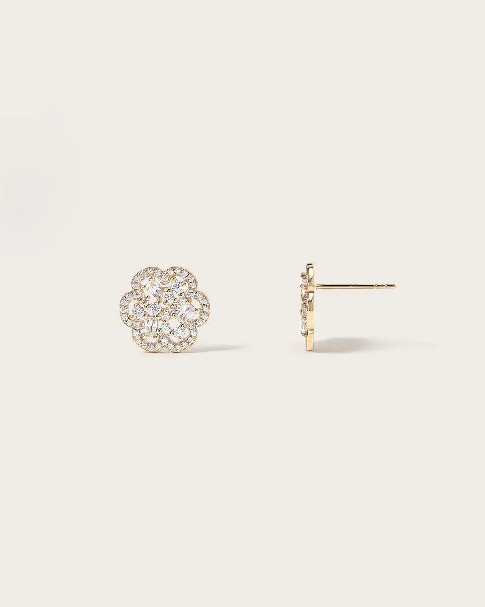 Boucles d'oreilles Flora en or jaune 