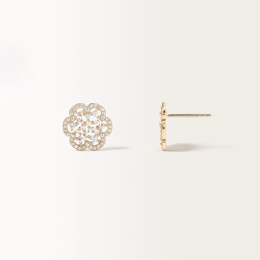 Boucles d'oreilles Flora en or jaune 