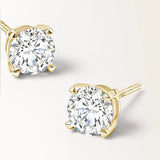 Boucles d'oreilles Infini 0.60 carat en or jaune et diamant de synthèse
