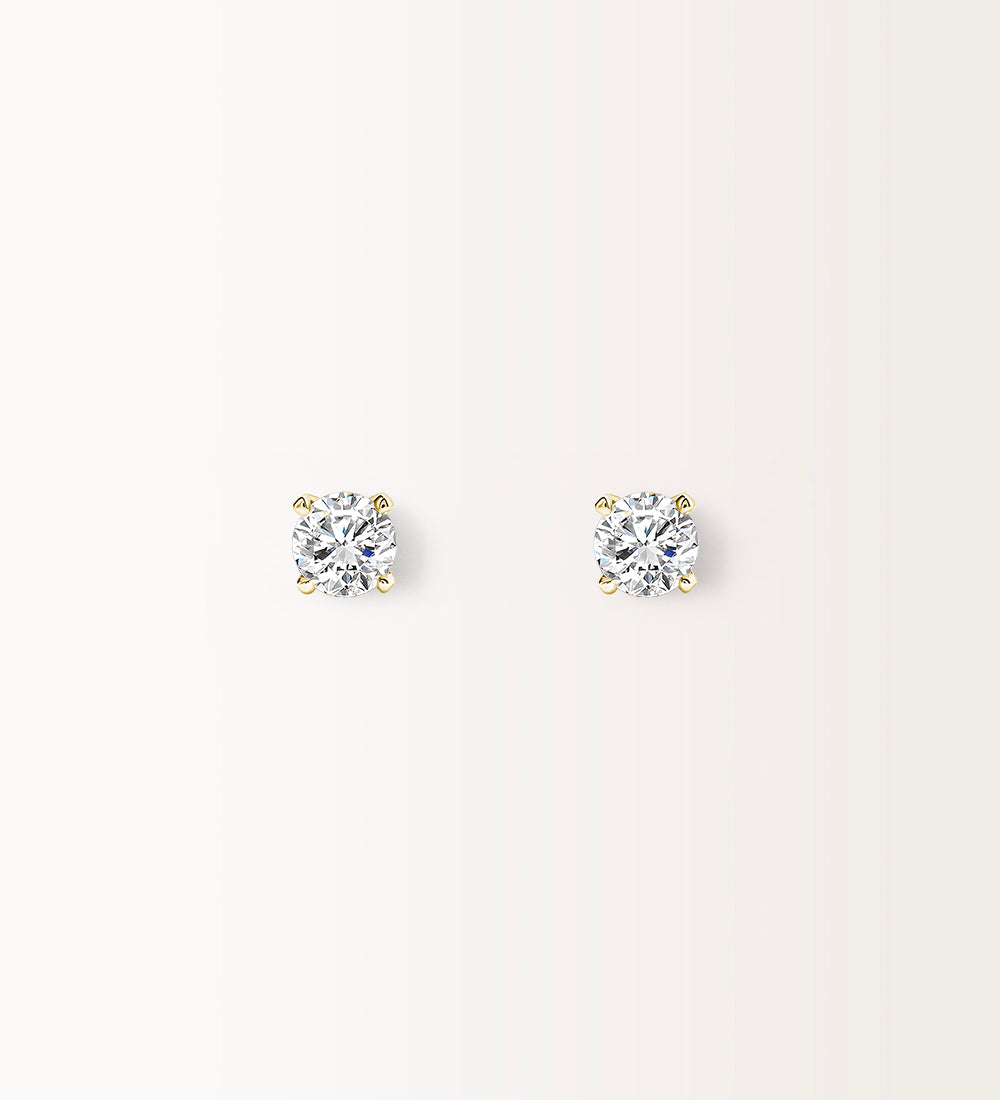Boucles d'oreilles Infini 0.60 carat en or jaune et diamant de synthèse