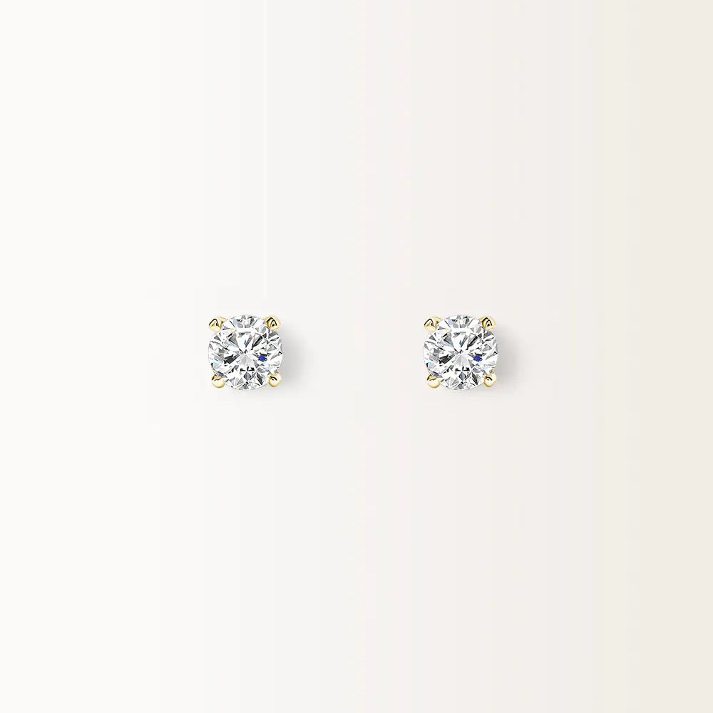 Boucles d'oreilles Infini 0.60 carat en or jaune et diamant de synthèse