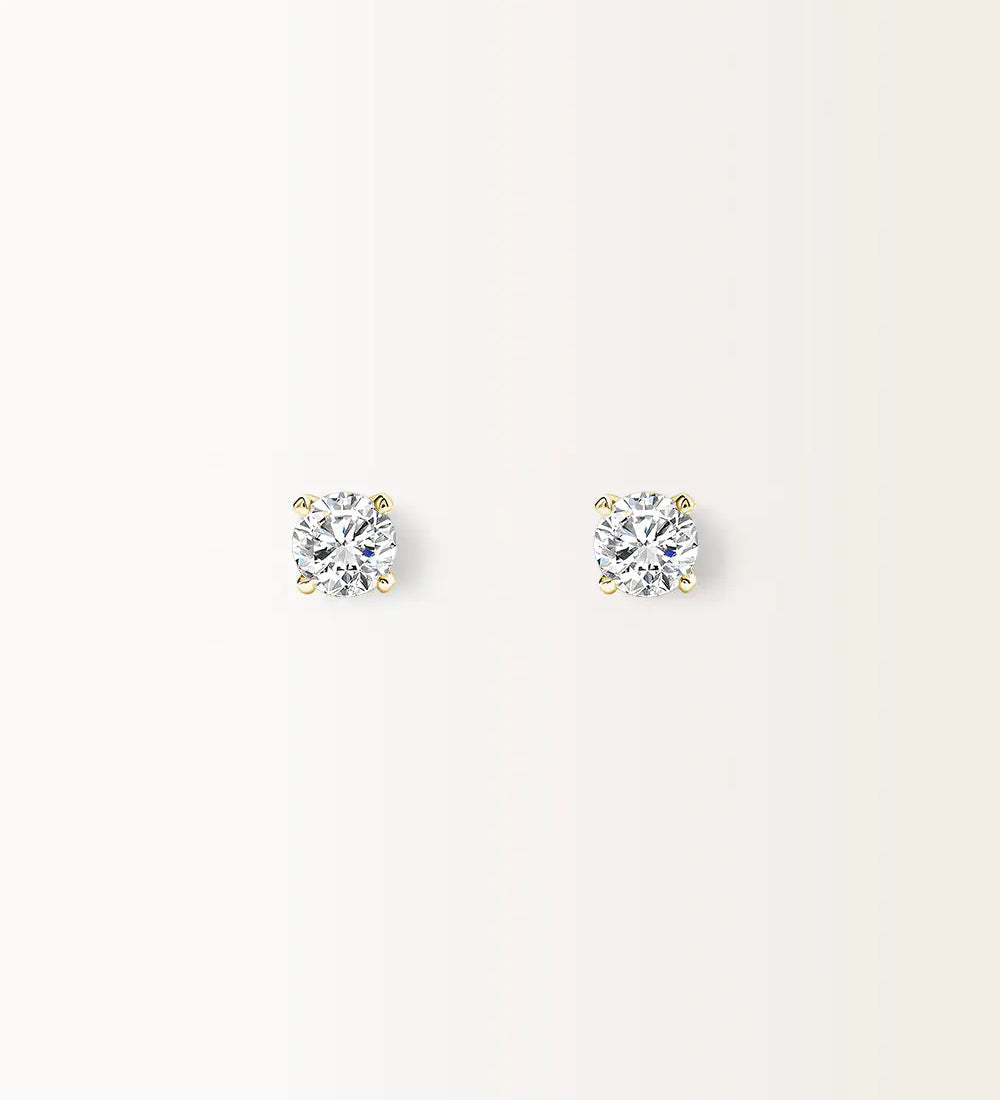 Boucles d'oreilles Infini 0.60 carat en or jaune et diamant de synthèse