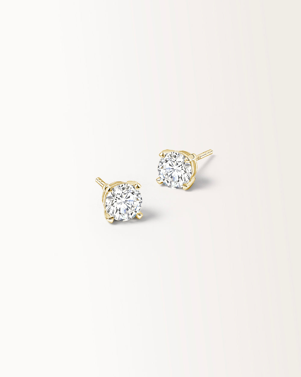Boucles d'oreilles Infini 1 carat Or Jaune et diamant de synthèse
