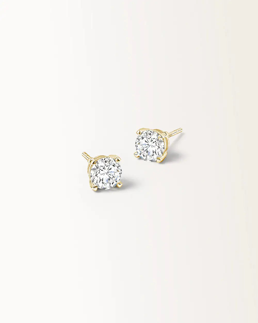 Boucles d'oreilles Infini 1 carat Or Jaune et diamant de synthèse