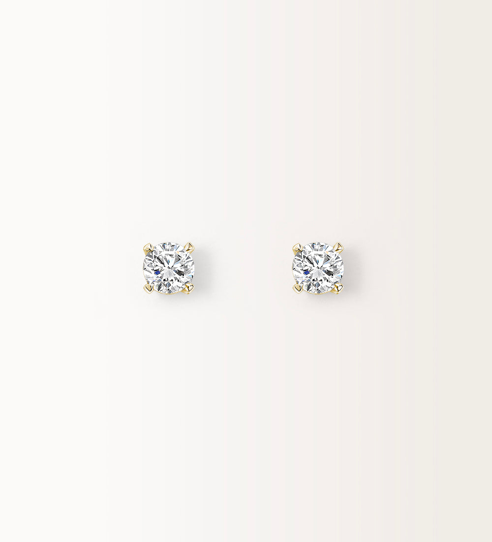 Boucles d'oreilles Infini 1 carat Or Jaune et diamant de synthèse