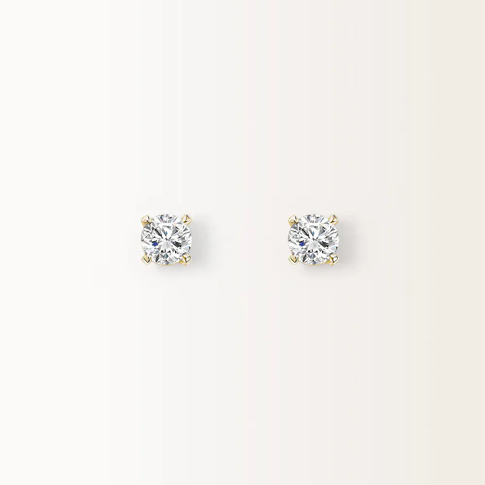 Boucles d'oreilles Infini 1 carat Or Jaune et diamant de synthèse