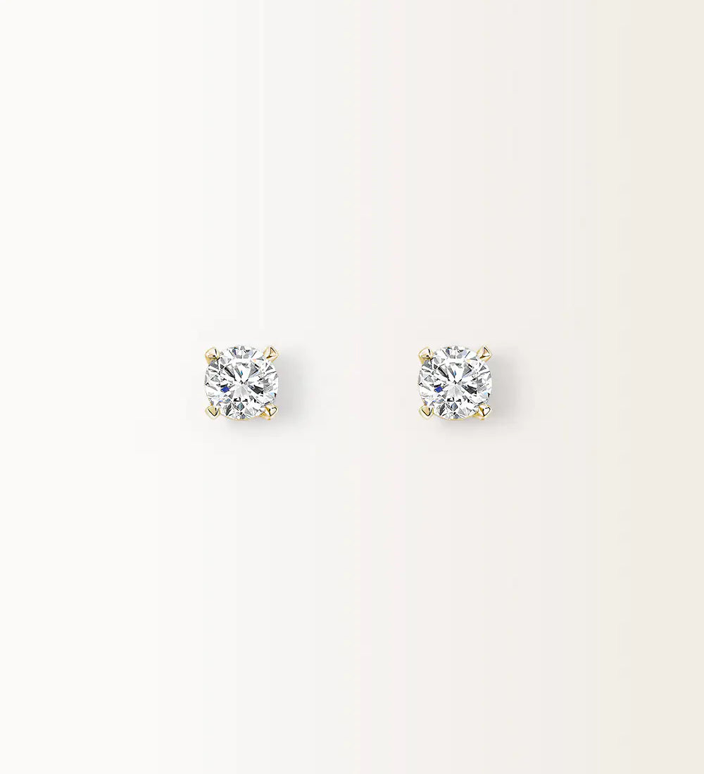 Boucles d'oreilles Infini 1 carat Or Jaune et diamant de synthèse
