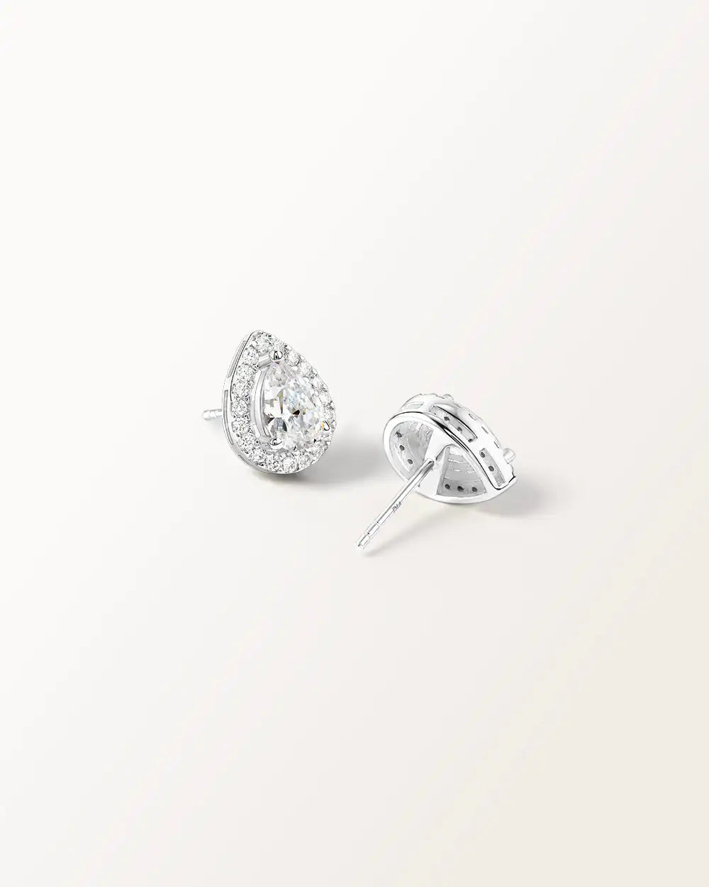 Boucles d'oreilles Aura en or blanc et diamant de synthèse