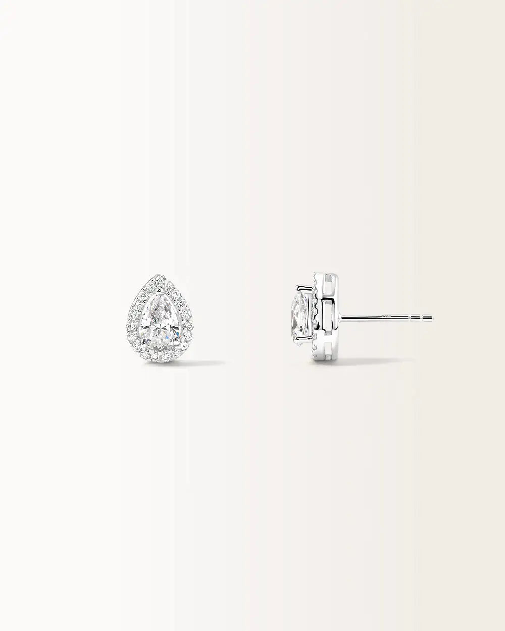Boucles d'oreilles Aura en or blanc et diamant de synthèse