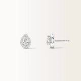 Boucles d'oreilles Aura en or blanc et diamant de synthèse