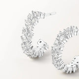 Boucles d'oreilles Rivière 0.72 carat en or blanc et diamant de synthèse