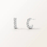 Boucles d'oreilles Rivière 0.72 carat en or blanc et diamant de synthèse