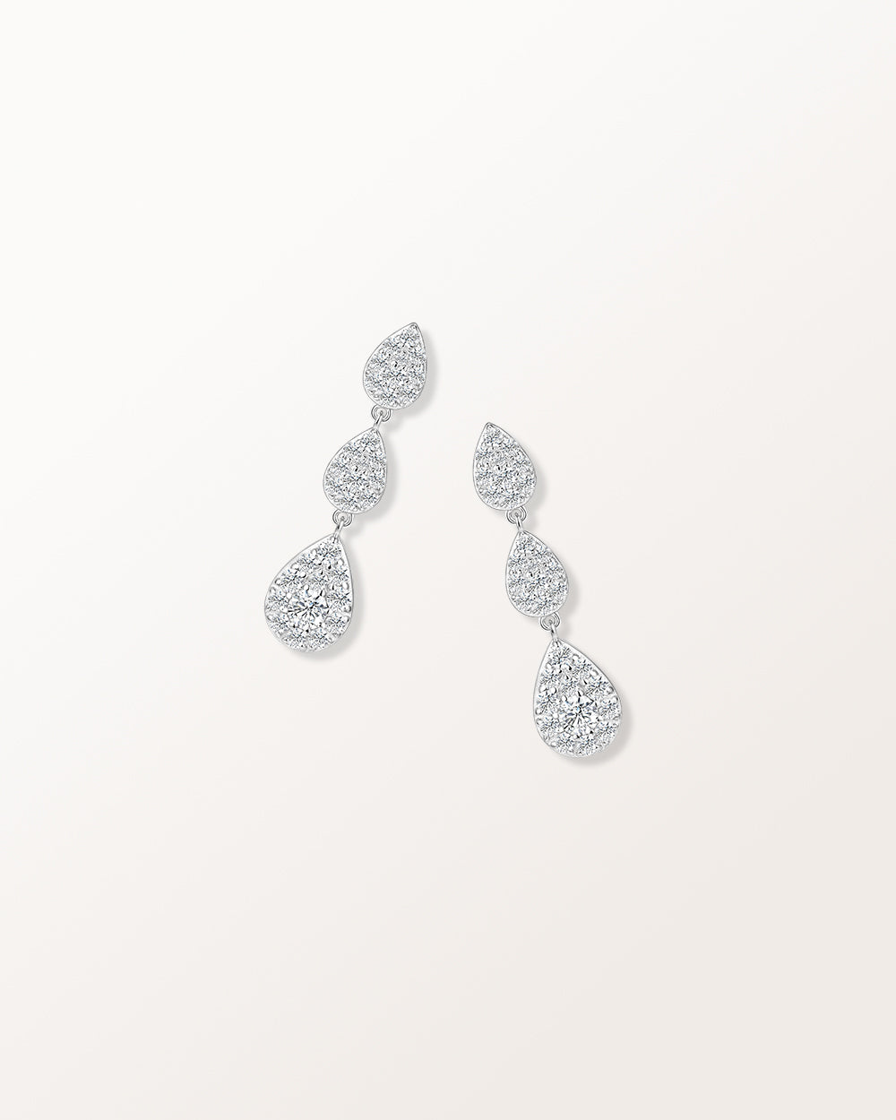 Boucles d'oreilles Majesté en or blanc et diamants laboratoires