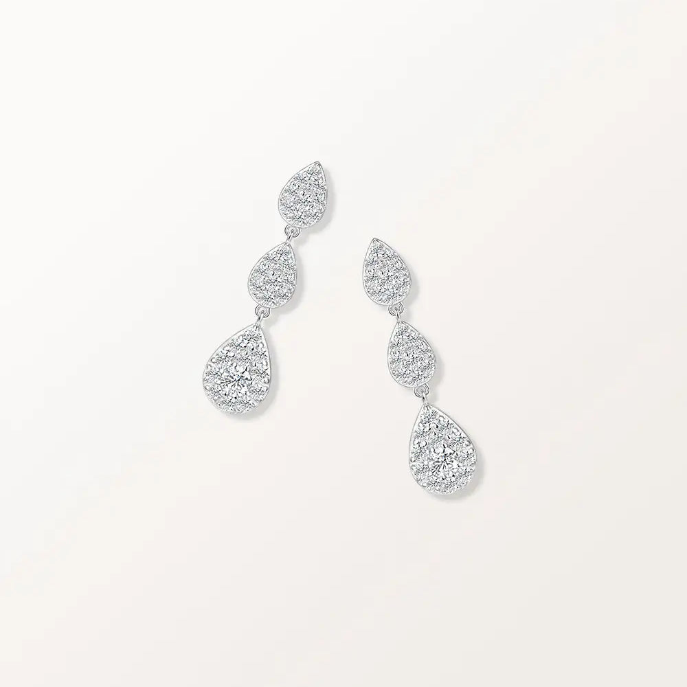 Boucles d'oreilles Majesté en or blanc et diamants laboratoires