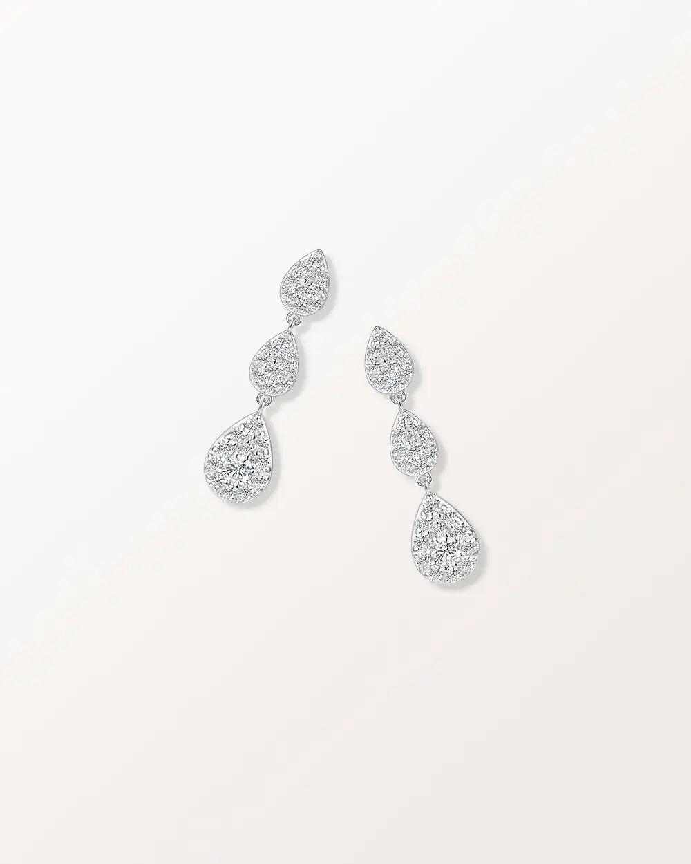 Boucles d'oreilles Majesté en or blanc et diamants laboratoires