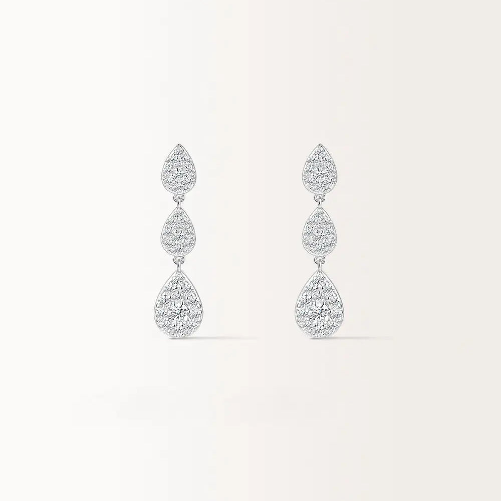 Boucles d'oreilles Majesté en or blanc et diamants laboratoires