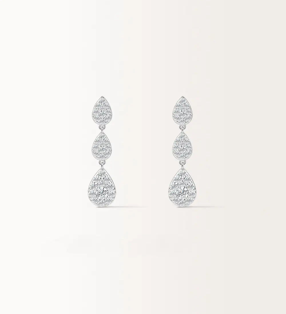 Boucles d'oreilles Majesté en or blanc et diamants laboratoires