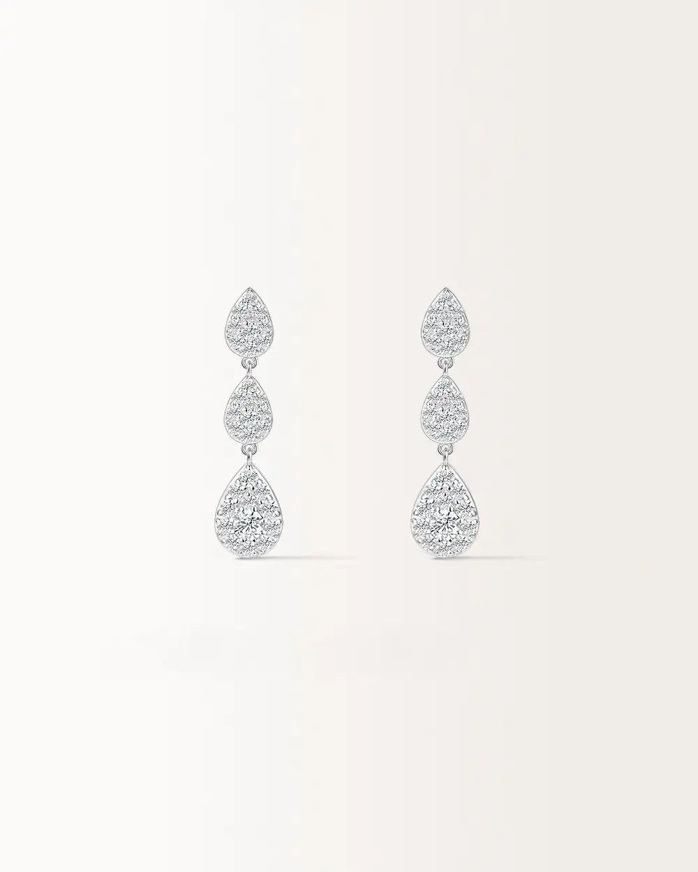 Boucles d'oreilles Majesté en or blanc et diamants laboratoires