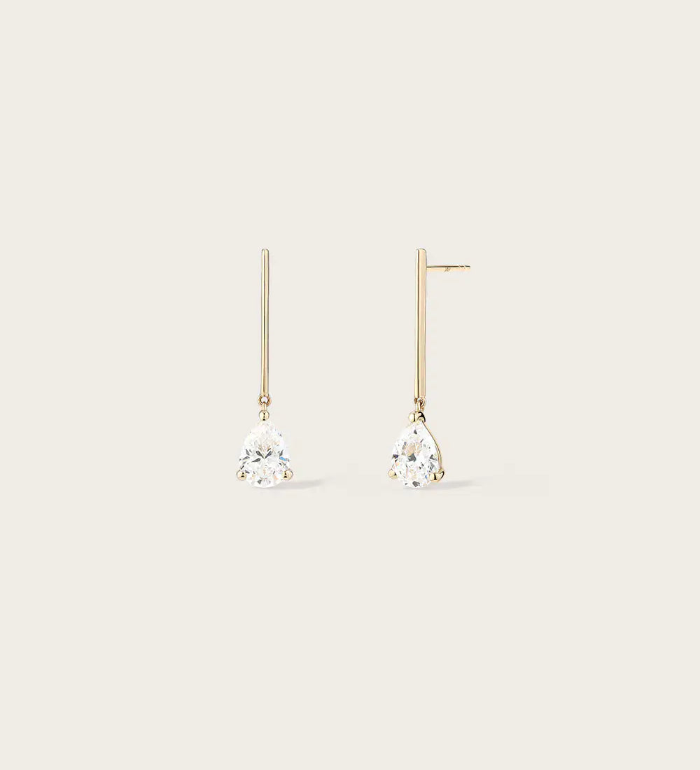Boucles d'oreilles Poire en Or Jaune