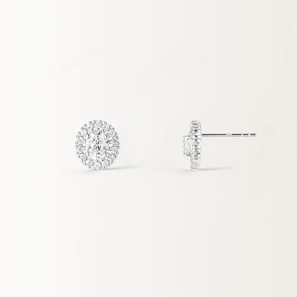 Boucles d'oreilles Hanae en or blanc