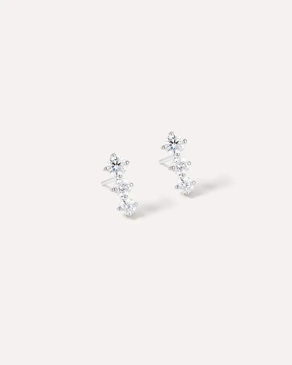 Boucles d'oreilles Trois en Or Blanc