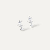 Boucles d'oreilles Trois en Or Blanc
