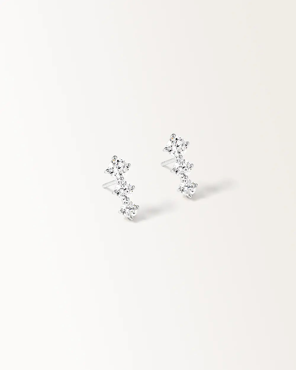 Boucles d'oreilles Trois en Or Blanc