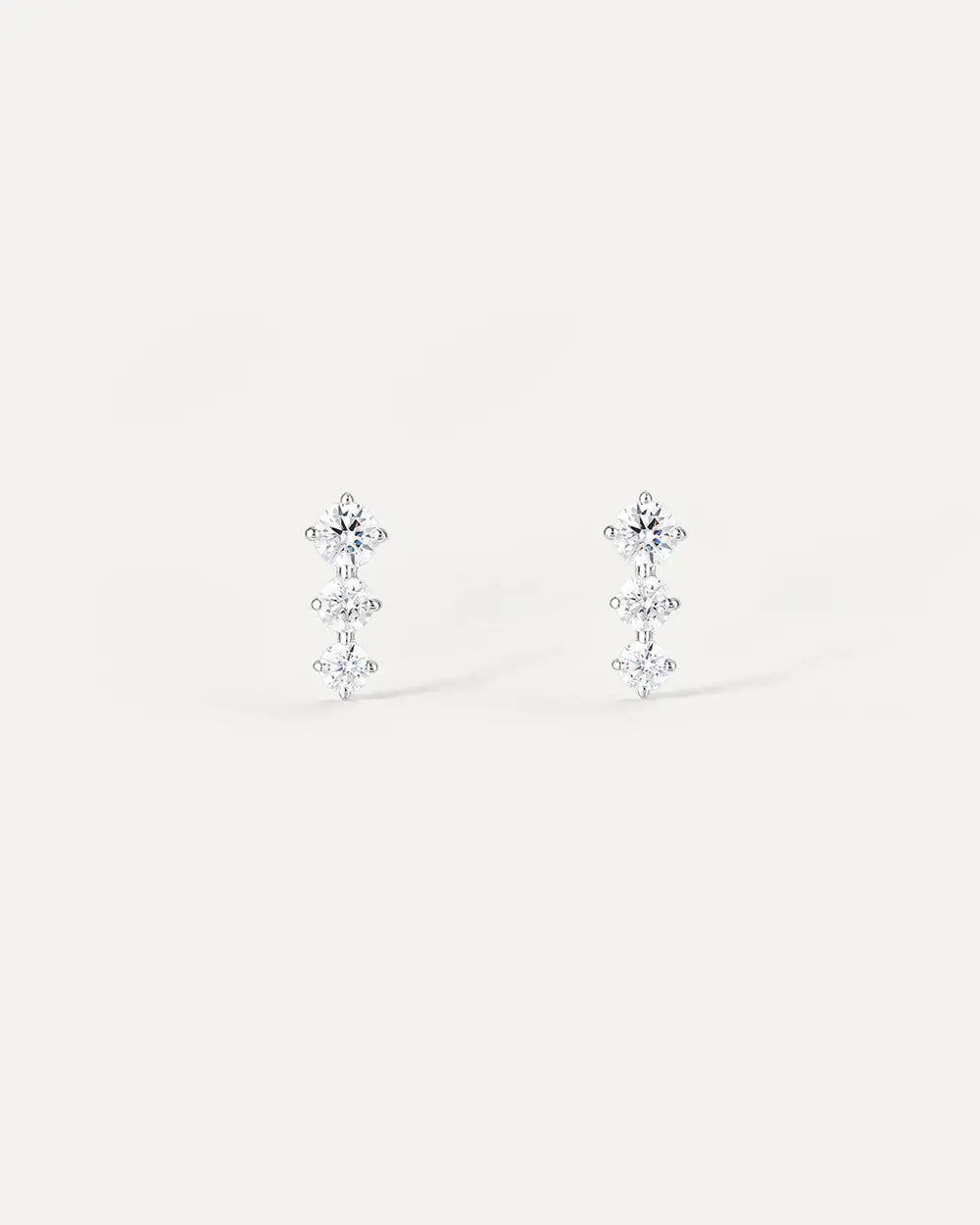 Boucles d'oreilles Trois en Or Blanc