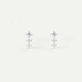 Boucles d'oreilles Trois en Or Blanc
